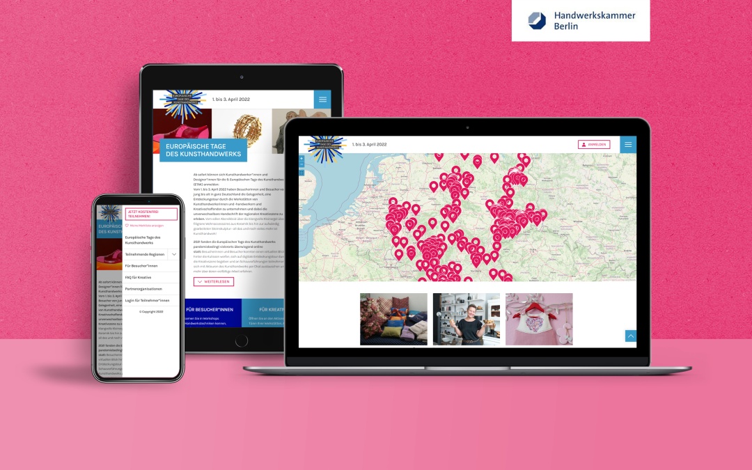 Responsive Website der Kunsthandwerkstage