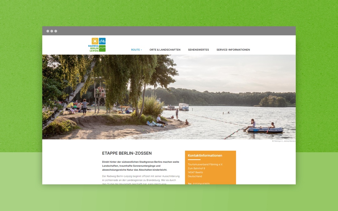 CMS Drupal 9: Website vom Radweg Berlin Leipzig