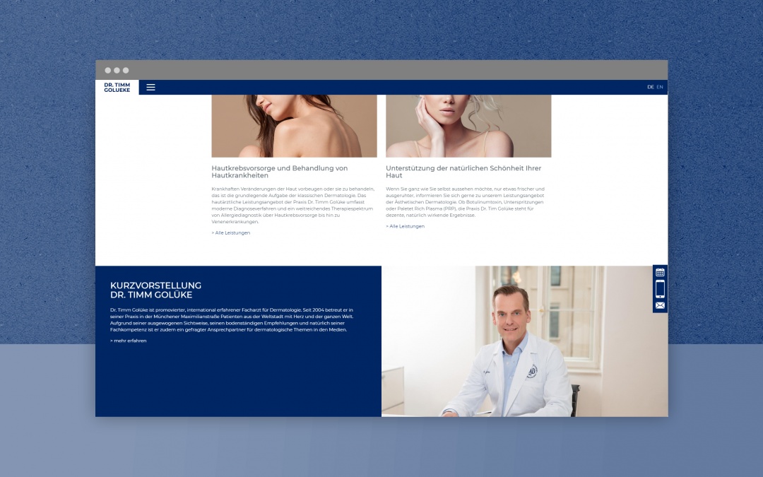 Website Screenshot: Drupal Website Dr. Golueke im responsive Webdesign