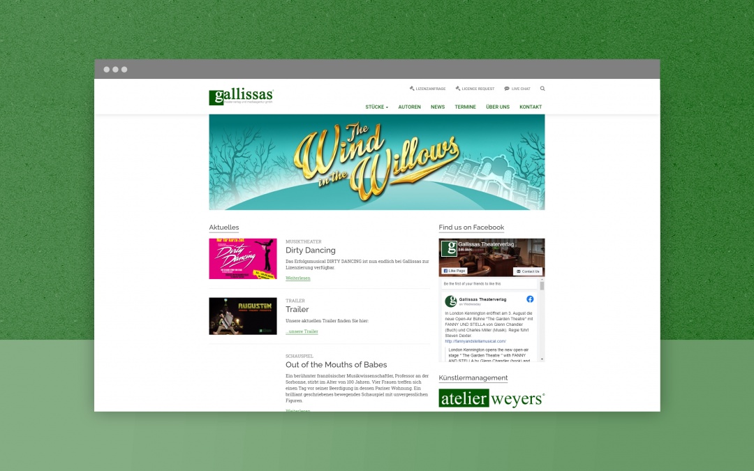 Gallissas Website: Drupal Webdesign aus Berlin (Screenshot 1)