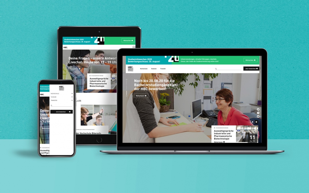 Hochschule Biberach responsive Website
