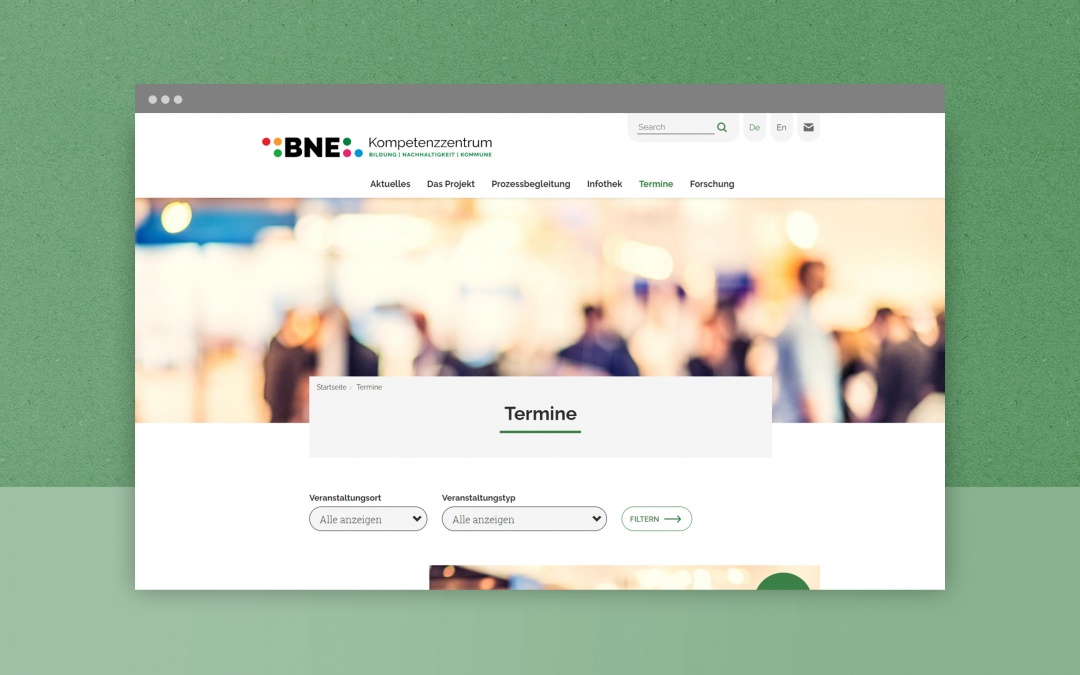 BNE-Kompetenzzentrum: mobile first Drupal Webdesign: Screenshot 2