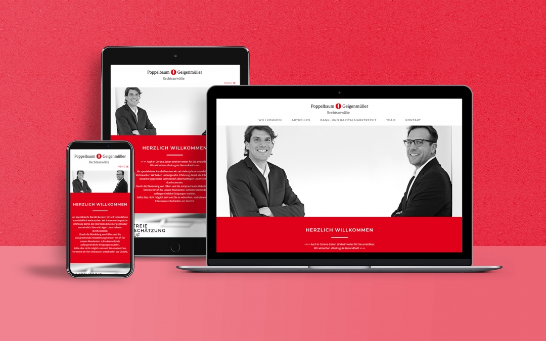 Kanzlei Poppelbaum & Geigenmüller Website