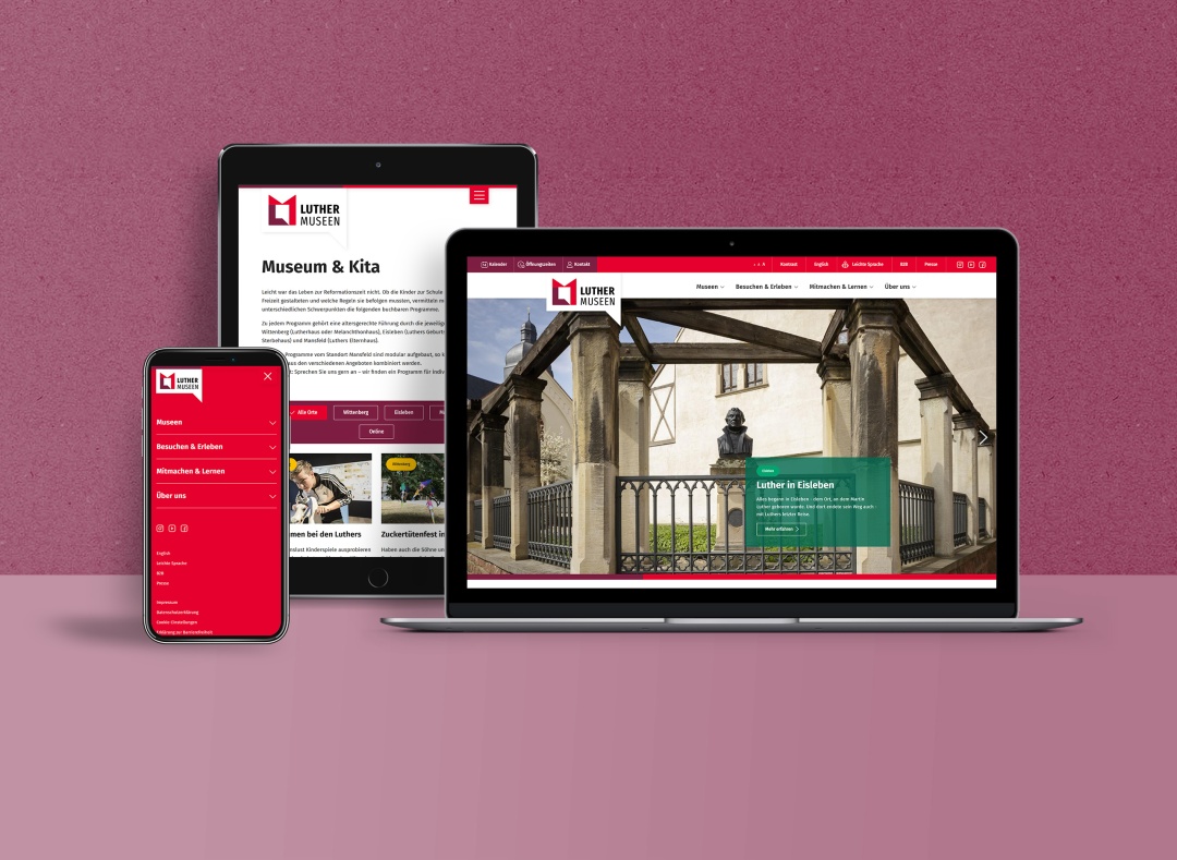 Drupal Website "LutherMuseen": responsive Darstellung