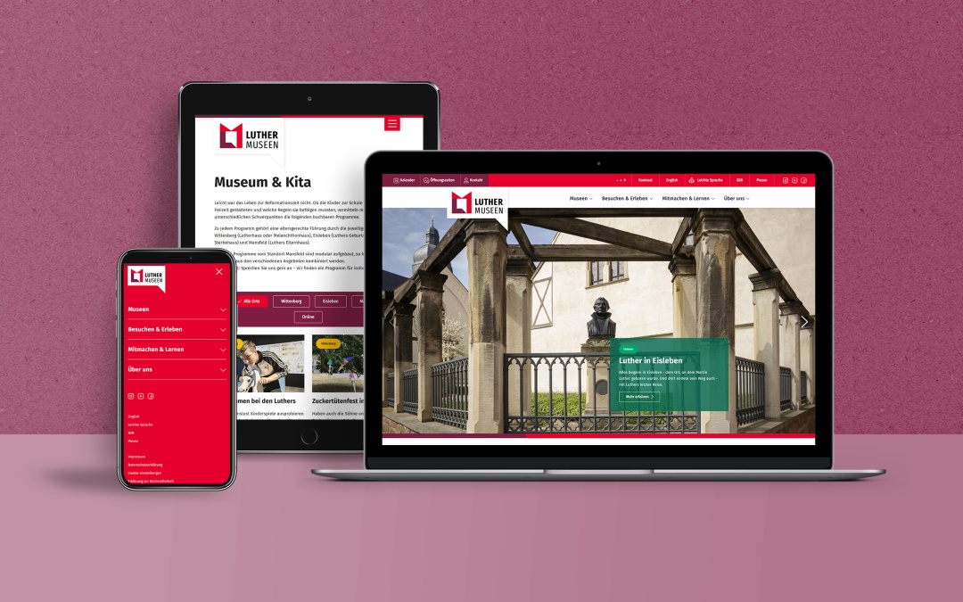 Drupal Website "LutherMuseen": responsive Darstellung