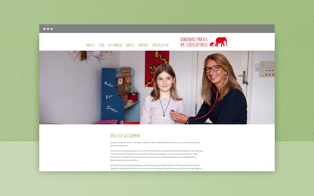 Kinderarztpraxis am Schlachtensee responsive Drupal Webdesign