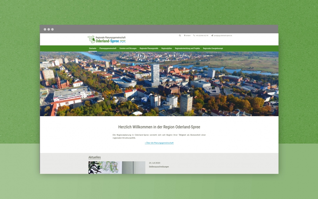 Regionale Planungsgemeinschaft Oderland-Spree, Drupal 8 Website